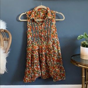 Free People floral sleeveless tunic